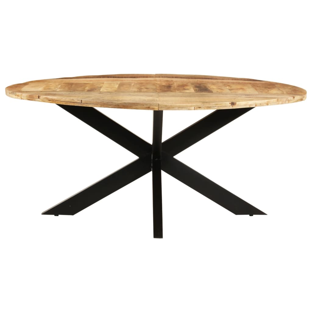 

vidaXL Eettafel rond 175x75 cm ruw mangohout