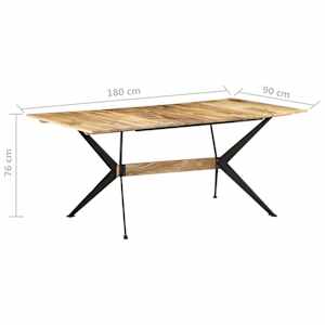 Jídelní stůl 180 x 90 x 76 cm masivní mangovníkové dřevo - obrázek 6