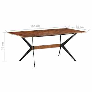 Jídelní stůl 180 x 90 x 76 cm masivní mangovníkové dřevo - obrázek 6