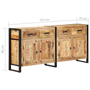 Příborník 172 x 35 x 80 cm masivní mangovníkové dřevo - obrázek 7
