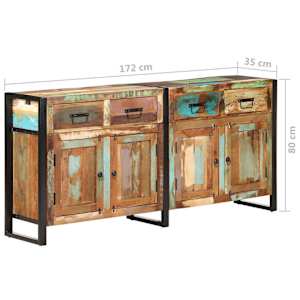 Příborník 172 x 35 x 80 cm masivní recyklované dřevo - obrázek 10