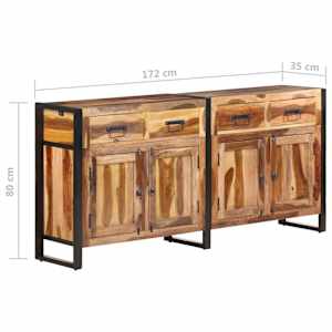 Příborník 172 x 35 x 80 cm masivní akácie s medovým povrchem - obrázek 8