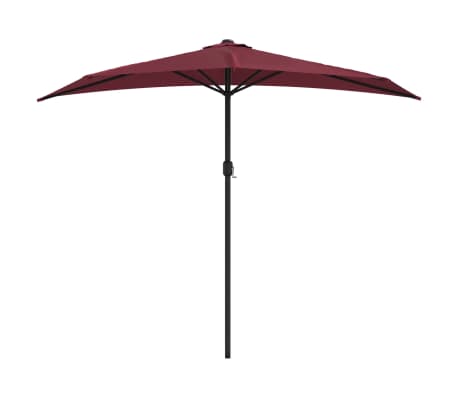 vidaXL Balkonparasol half aluminium paal 270x144x222 cm bordeauxrood