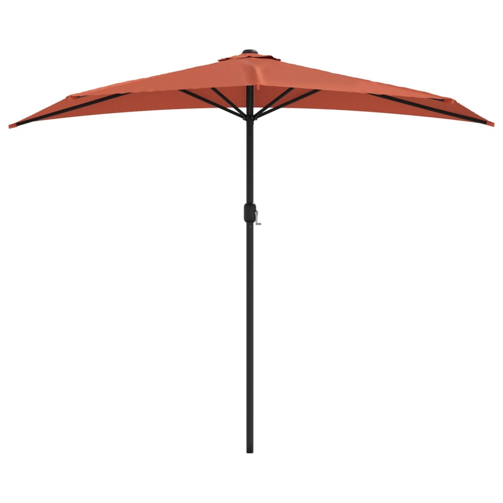 

vidaXL Balkonparasol half met aluminium paal 270x135x245 cm terracotta