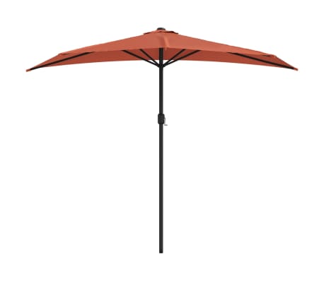 vidaXL Balkon-Sonnenschirm Alu-Mast Terrakotta 270x144x222cm Halbrund