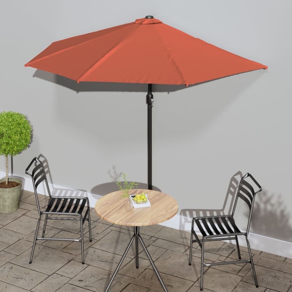 5: vidaXL altanparasol med aluminiumsstang 270x144x222 cm halv terrakotta