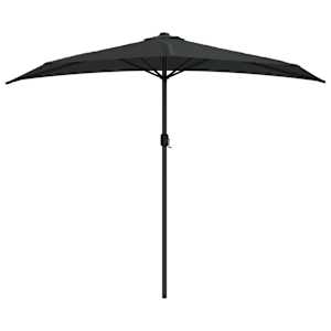 vidaXL Parasol de balcon avec m&acirc;t en aluminium Noir 270x144x222cm Demi