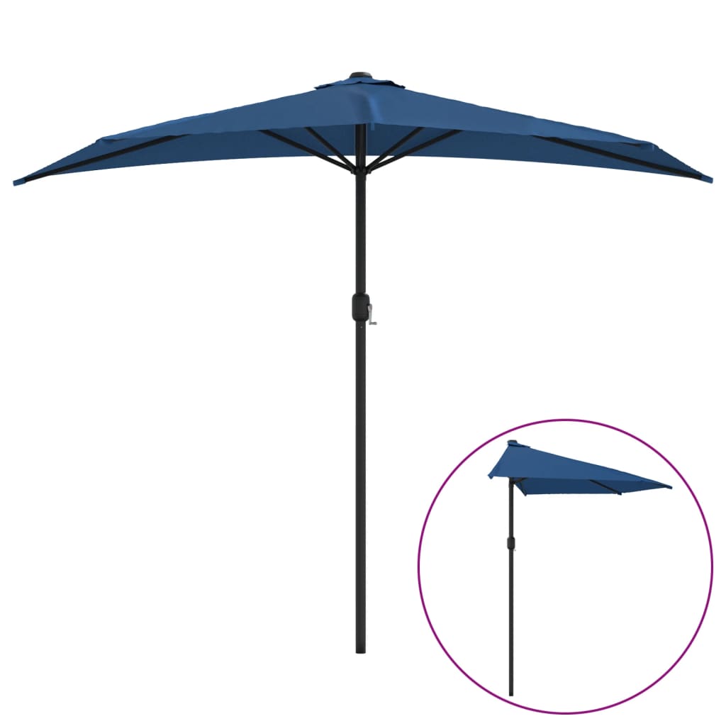 Thumbnail - vidaXL Balkon-Sonnenschirm Alu-Mast Blau 270x144x222cm Halbrund