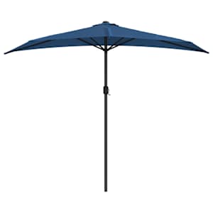vidaXL Balkonparasol half met aluminium paal 270x144x222 cm blauw