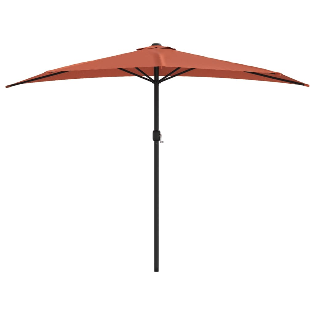 

vidaXL Balkonparasol half met aluminium paal 300x150x253 cm terracotta