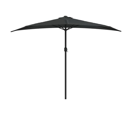 vidaXL Umbrelă de balcon tijă aluminiu negru 300x155x223cm semirotund
