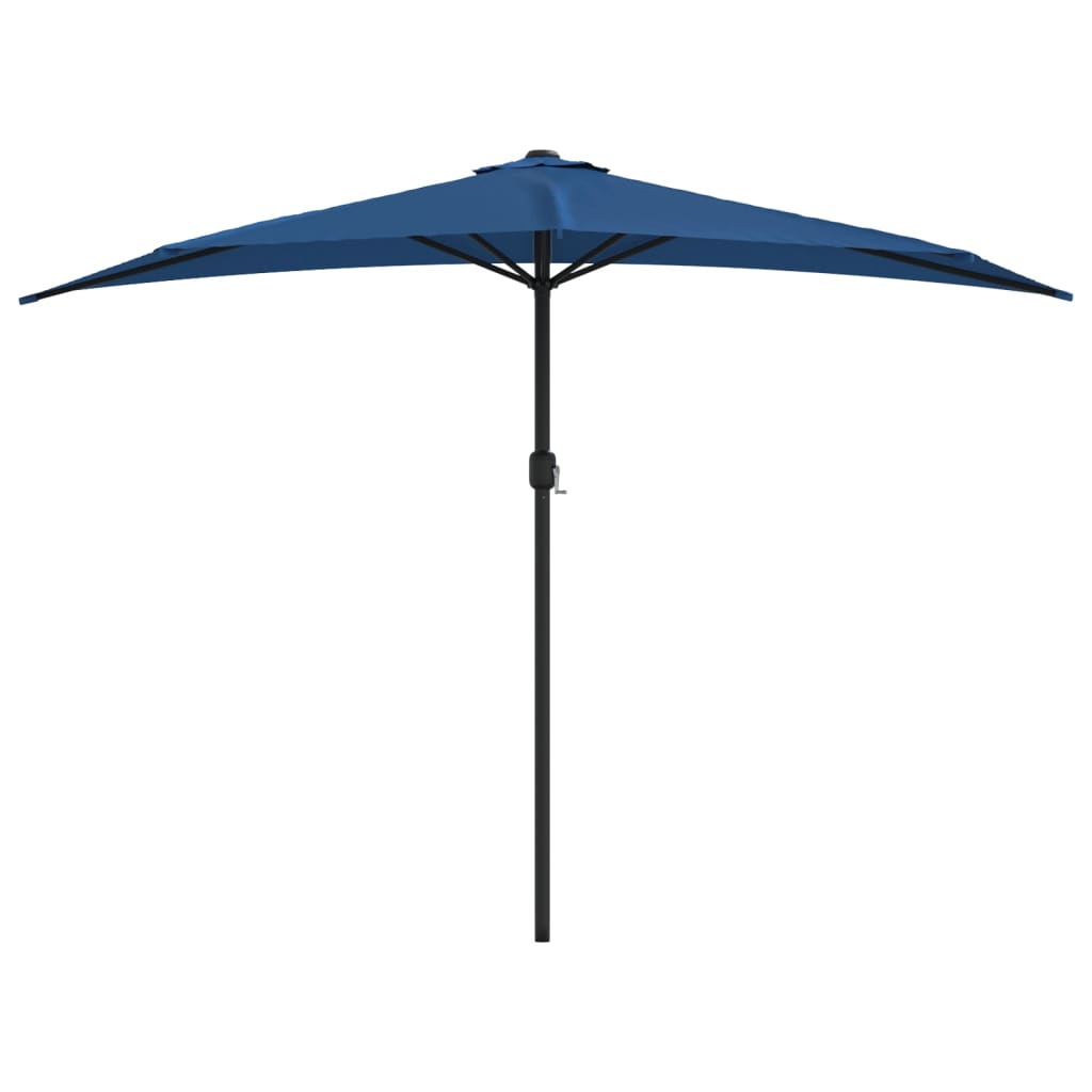 vidaXL Balkonparasol half met aluminium paal 300x155x223 cm blauw afbeelding