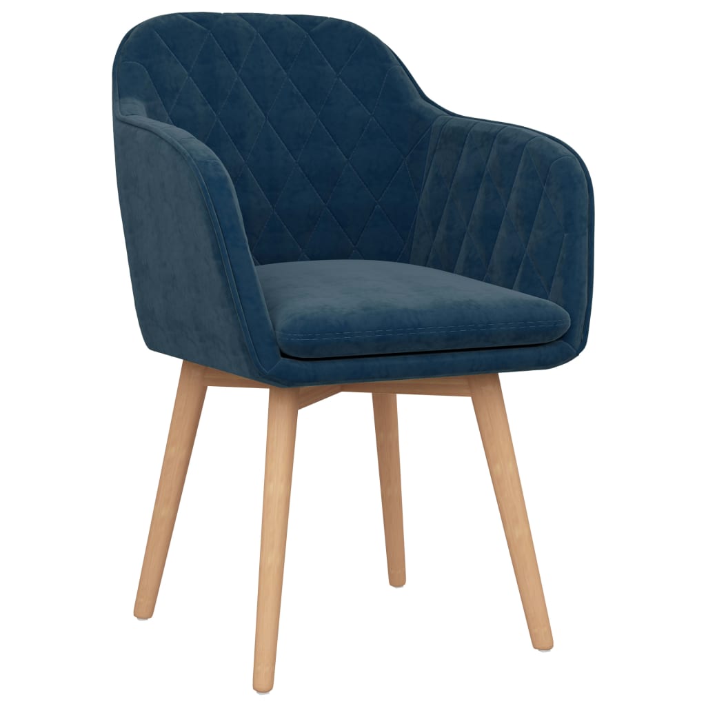 

vidaXL Eetkamerstoelen 4 st fluweel blauw