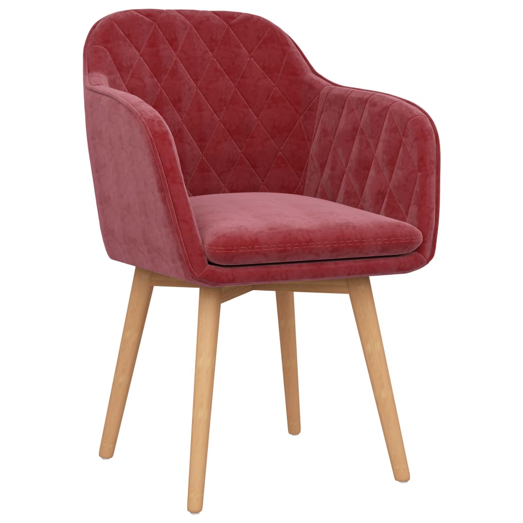 

vidaXL Eetkamerstoelen 4 st fluweel wijnrood