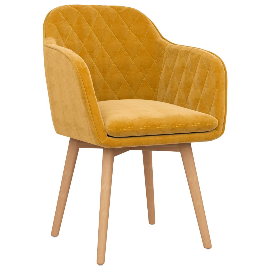 

vidaXL Eetkamerstoelen 4 st fluweel mosterdgeel