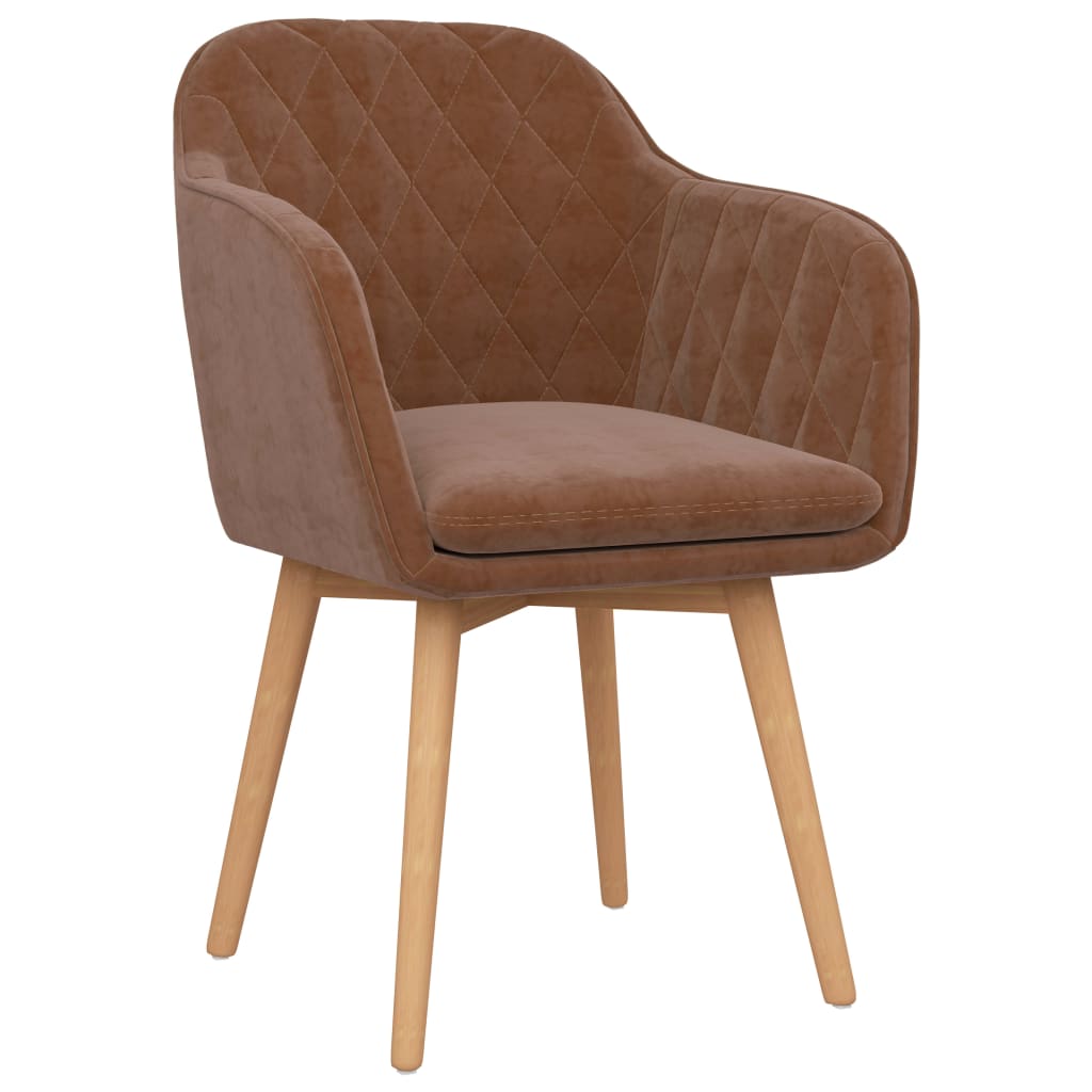 

vidaXL Eetkamerstoelen 6 st fluweel bruin