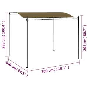 Stínící markýza 3 x 2,4 m taupe 180 g/m² - obrázek 9