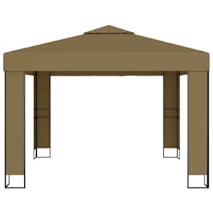 Altán s dvojitou střechou 3 x 3 x 2,7 m taupe 180 g/m² - obrázek 3