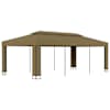 vidaXL varjualune, topeltkatusega, 3 x 6 m, pruunikashall, 180 g/m&sup2;