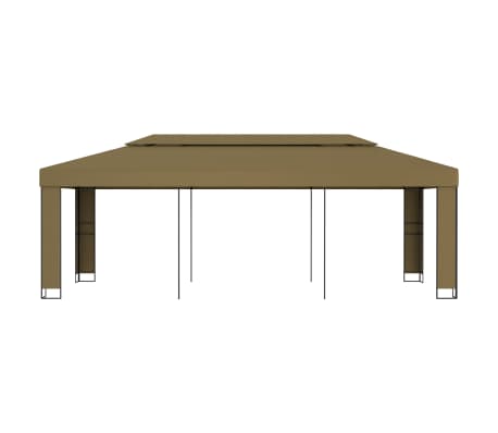 vidaXL pavillon med dobbelttag 3x6 m 180 g/m² gråbrun