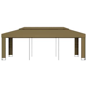 Altán s dvojitou střechou 3 x 6 m taupe 180 g/m² - obrázek 2