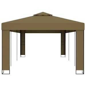 Altán s dvojitou střechou 3 x 6 m taupe 180 g/m² - obrázek 3