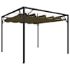 vidaXL varjualune eemaldatava katusega 3 x 3 m, pruunikashall 180 g/m&sup2;