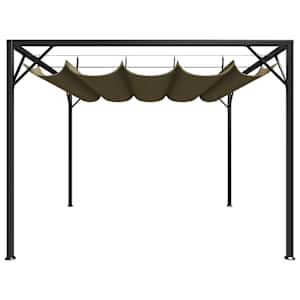 Zahradní altán se zatahovací střechou 3 x 3 m taupe 180 g/m² - obrázek 2
