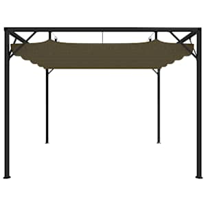 Zahradní altán se zatahovací střechou 3 x 3 m taupe 180 g/m² - obrázek 3