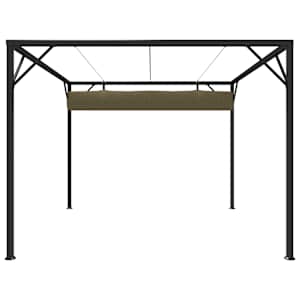Zahradní altán se zatahovací střechou 3 x 3 m taupe 180 g/m² - obrázek 4