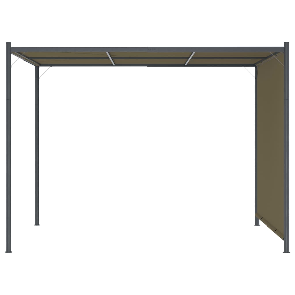 vidaXL Garden Pergola with Retractable Roof 118.1"x118.1" Taupe 180 g/m?