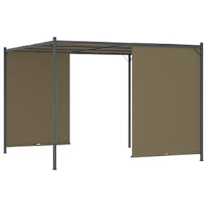 Zahradní altán se zatahovací střechou 3 x 3 m taupe 180 g/m² - obrázek 4