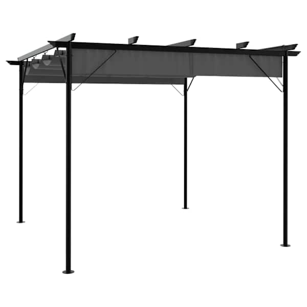 vidaXL lehtla eemaldatava katusega 3 x 3 m, pruunikashall 180 g/m&sup2;