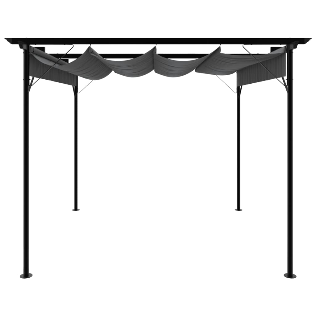 

vidaXL Pergola met uittrekbaar dak 180 g/m² 3x3 m staal antracietkleur