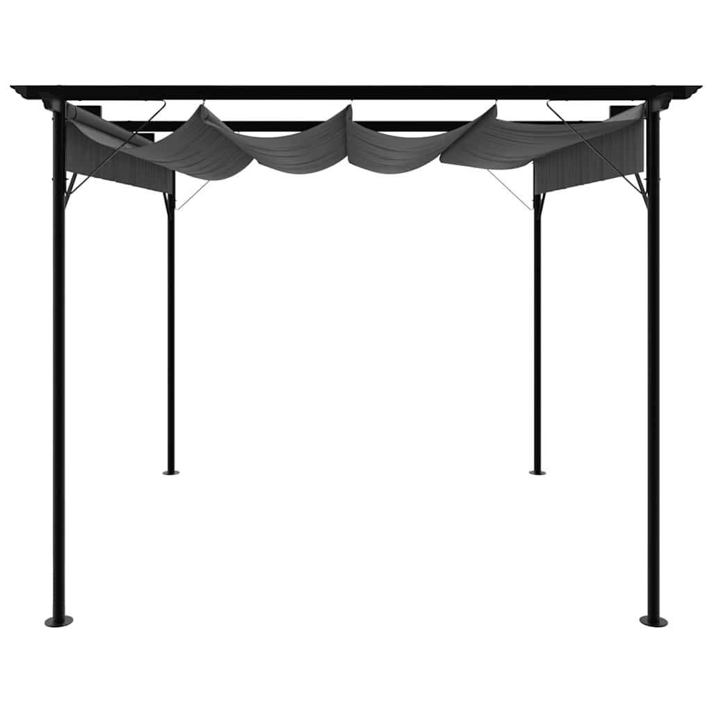 Thumbnail - vidaXL Pergola mit Ausziehbarem Dach Anthrazit 3x3 m Stahl 180 g/m²