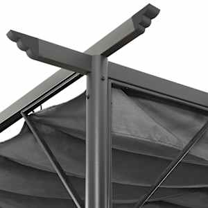 Pergola se zatahovací střechou antracitová 3x3 m ocel 180 g/m² - obrázek 3