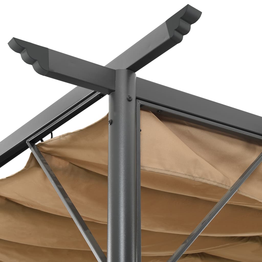 Thumbnail - vidaXL Pergola mit Ausziehbarem Dach Taupe 3x3 m Stahl 180 g/m²