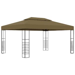 Altán se zatahovací střechou 3 x 4 m taupe 180 g/m² - obrázek 1