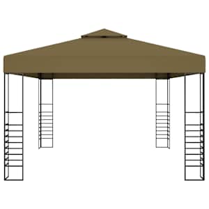 Altán se zatahovací střechou 3 x 4 m taupe 180 g/m² - obrázek 3