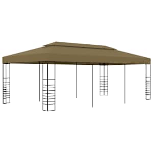 Zahradní altán 6 x 3 x 2,7 m taupe 180 g/m² - obrázek 1