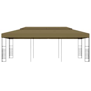 Zahradní altán 6 x 3 x 2,7 m taupe 180 g/m² - obrázek 2