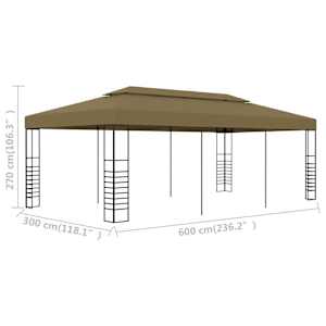 Zahradní altán 6 x 3 x 2,7 m taupe 180 g/m² - obrázek 6