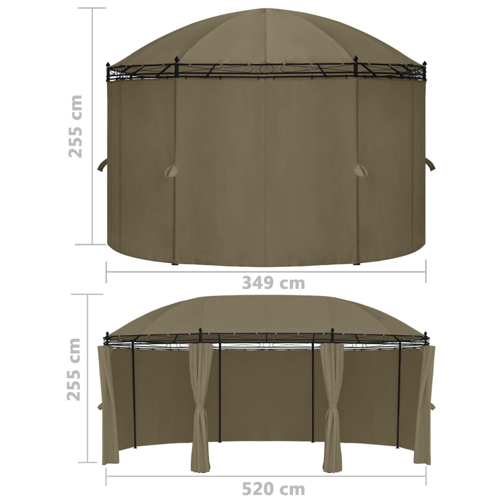 Pavilion cu perdele vidaXL, gri taupe, 520x349x255 cm, 180 g/m², 41.7 kg 1 8720286106518 g en hd 6