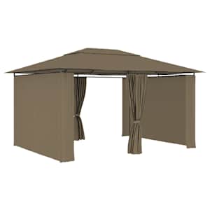 Zahradní altán se závěsy 4 x 3 m taupe 180 g/m² - obrázek 3