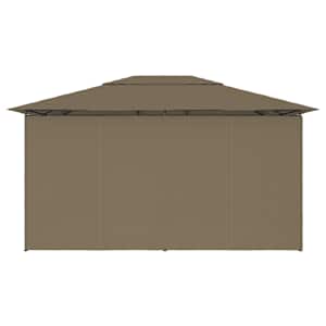 Zahradní altán se závěsy 4 x 3 m taupe 180 g/m² - obrázek 5