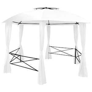 Zahradní party stan se závěsy 360 x 312 x 265 cm bílý 180 g/m² - obrázek 2