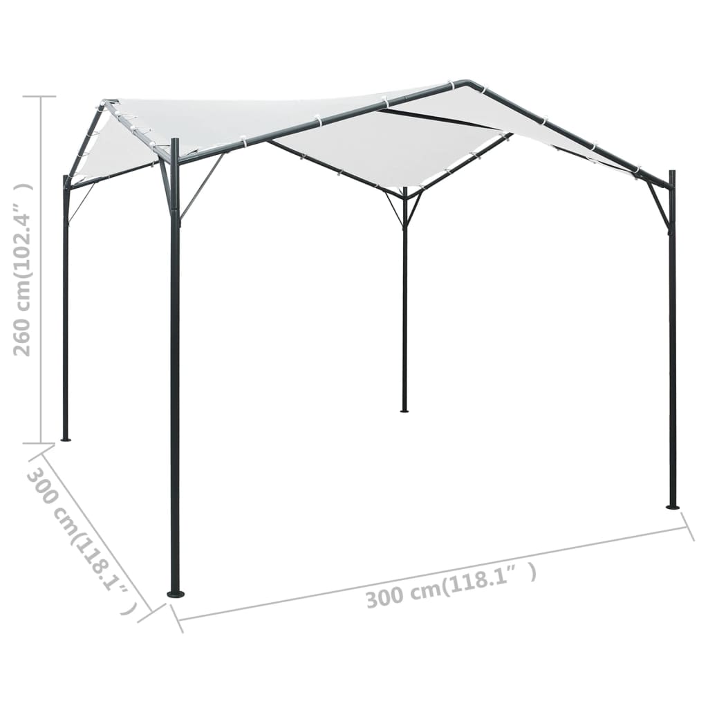 Fehér pavilon 3 x 3 x 2,6 m 180 g/m² 