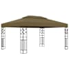 vidaXL varjualune, topeltkatusega, 3 x 4 m, pruunikashall, 180 g/m&sup2;