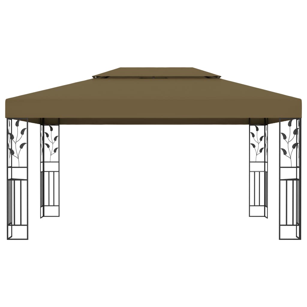 vidaXL Prieel met dubbel dak 180 g/m² 3x4 m taupe afbeelding
