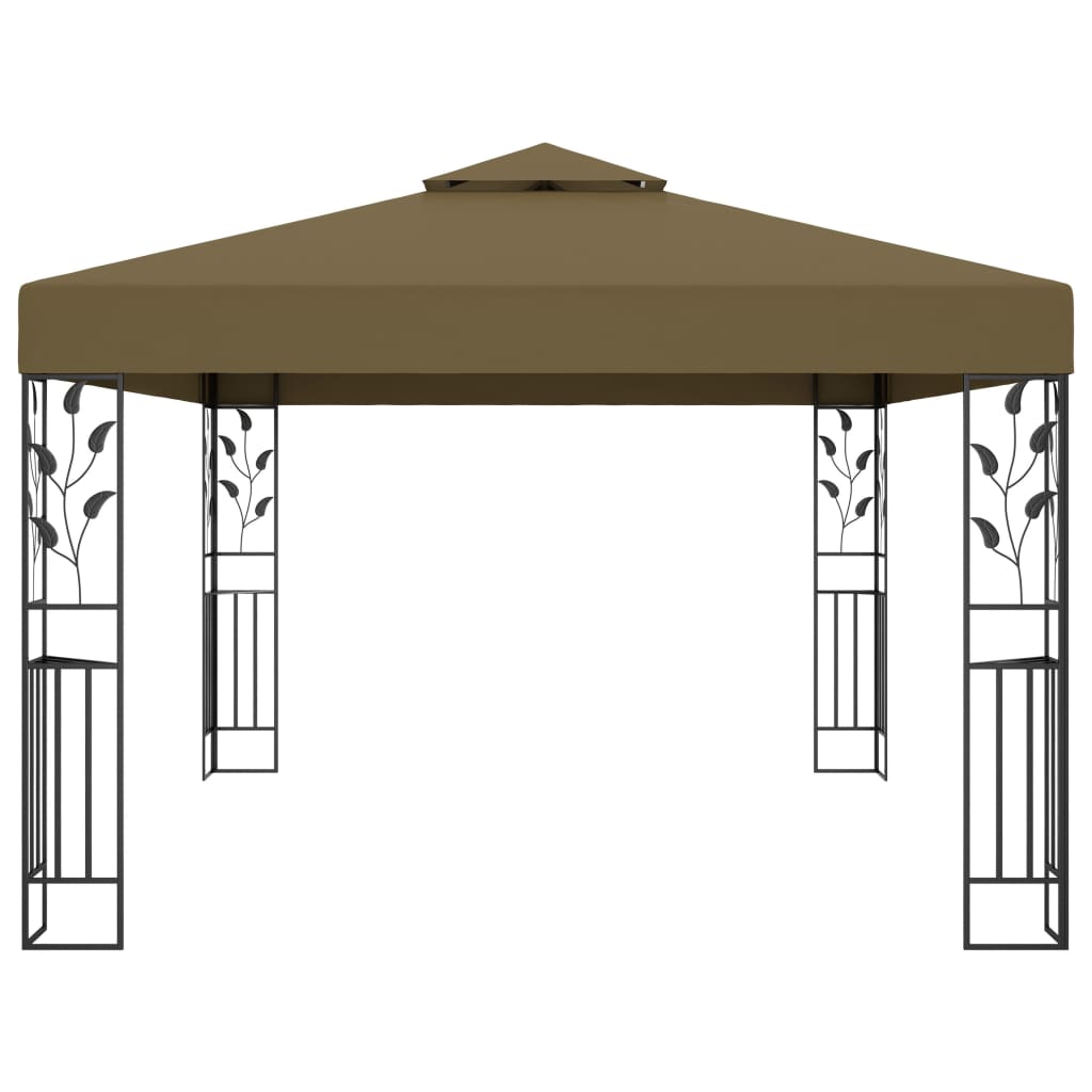 Pavilion cu acoperiș dublu, gri taupe, 3 x 4 m, 180 g/m²